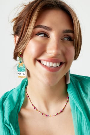 Bunte Halskette Pink - #summergirls Kollektion Silber Glas h5 Bild2